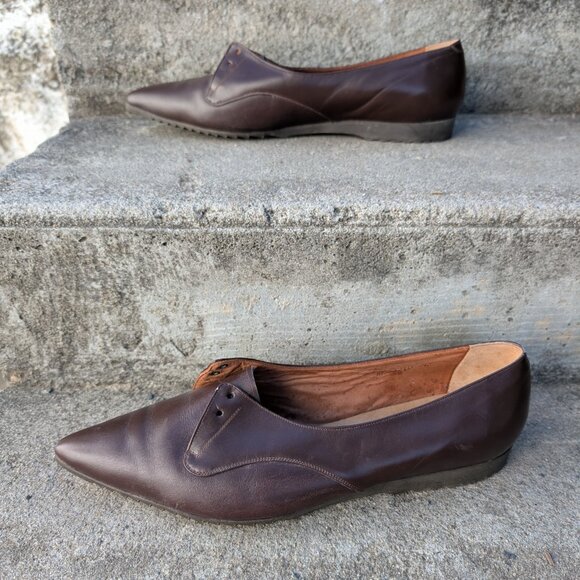 Vintage Shoes Brown Flats Pointy toe German Görtz Womens 10.5 - Picture 5 of 8